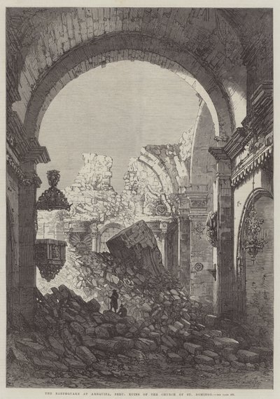Le tremblement de terre à Arequipa, Pérou, ruines de l